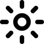 Seni klip vektor ikon matahari baris tebal