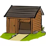 Векторная иллюстрация деревянный гараж
