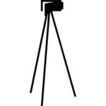Vector Illustrasjon av kameraet på stativ skilt