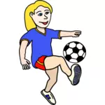 女の子再生サッカーのベクター画像