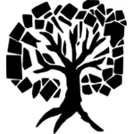 Image vectorielle de silhouette d'arbre de la justice
