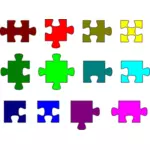 Renkli puzzle parçaları