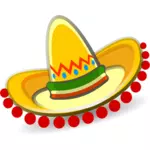 Meksiko sombrero dengan grafis vektor dekorasi merah