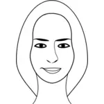 ベクトル クリップ アートの長い髪を持つ女性の人の顔