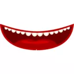 Vektorové kreslení kreslený styl červené úst s bílými zuby