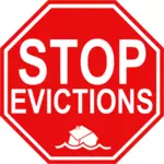 Vektorgrafikk av stopp evictions veiskilt