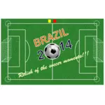 Ilustração em vetor poster futebol Brasil 2014