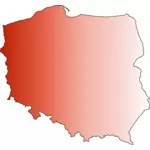 Immagine di contorno rosso mappa della Polonia