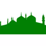 モスクの緑のシルエットのベクター クリップ アート