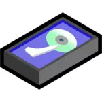 Vector l'illustrazione dell'icona del disco rigido 3D grigio