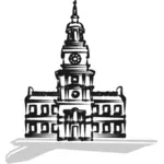 Cartoon vector afbeelding van Independence Hall