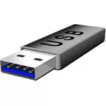 ग्रे USB फ़्लैश छड़ी के वेक्टर क्लिप आर्ट
