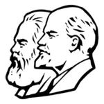 Vektor-Porträt von Marx und Lenin
