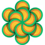 Vektorové kreslení květin z barevné kruhy