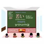 Imagine de învăţare Kanji verde şcoală bord