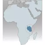 Tanzânia circulado no mapa de imagem vetorial de África