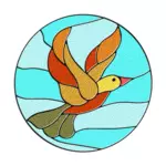 Pták v vitráže vektorové ilustrace