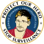 Chronić nasz bohater etykiety przed NSA ilustracji wektorowych