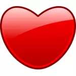 בתמונה וקטורית לב אדום עם גבולות בעובי כפול