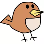 Vektör küçük resim küçük kahverengi tweeting kuş