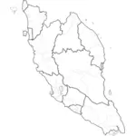半島マレーシアの白地図