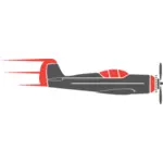 Grafik av propeller flygplan i grått och rött