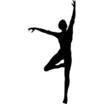 Dansende vrouw vector silhouet
