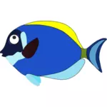 Peixe azul dos desenhos animados