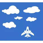 Uçağın içinde bulutlar