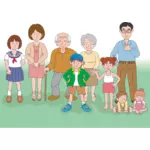 Multi-generaties familie illustraties