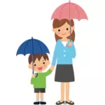 母と傘
