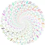 Musiknoter i cirkel