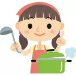 Dziewczynka gotowanie