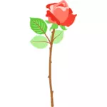 Rose rouge avec des épines