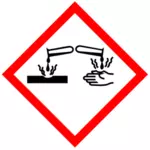 Aviso de substâncias corrosivas