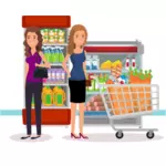 Două femei la supermarket