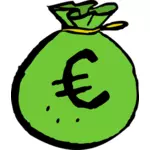 Saco de dinheiro verde euros