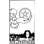 As de Pentáculos en una tarjeta de