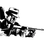 Pistolero con rifle Thompson