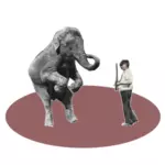 Espectáculo de circo con un elefante
