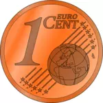 1 유로 센트 동전의 벡터 이미지