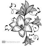Dibujado a mano de flor en flor