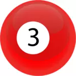 Rød snooker ball 3