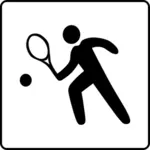 Gambar vektor tanda tersedia fasilitas tenis