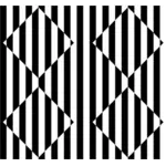 Ilusão de óptica 3D com ilustração vetorial de listras preto e branco