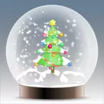 Vánoční stromeček snow globe vektorové grafiky