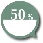 50 प्रतिशत कीमत लेबल वेक्टर छवि