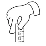 Hand som håller tejp mätaren vektor ClipArt