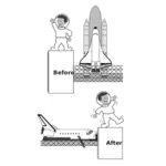 Спейс шаттл и astronout векторное изображение