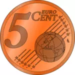 Image vectorielle de 5 cents d'Euro